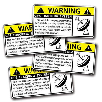 4 Mini GPS Vehicle Car Alarm Security Caution Warning Decal Sticker