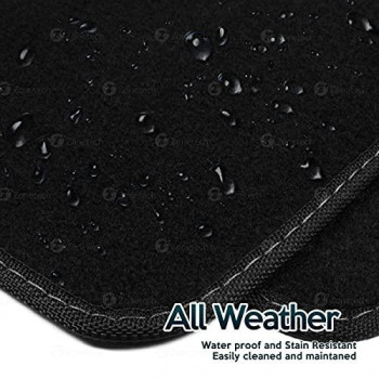 Zone Tech All Weather Carpet Vehicle Floor Mats- 4-Piece Black Premium Quality Carpet Vehicle Floor Mats Plus Vinyl Heel Pad for Additional Protection - Driver Seat, Passenger Seat and Rear Floor Mats