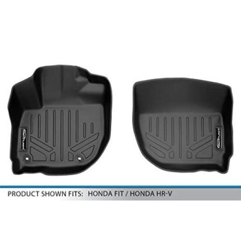 MAXLINER Custom Fit Floor Mats 1st Row Liner Set Black Compatible with 2015-2022 Honda Fit / 2016-2022 Honda HR-V