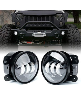 Xprite 4 Inch LED Fog Lights Compatible with Jeep Wrangler JK Unlimited JKu 2007-2018 | Front Bumper Replacements 60W White CREE Led Chip Driving Offroad Foglights