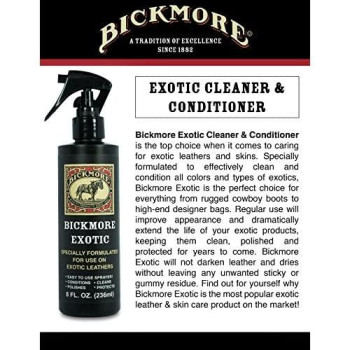 Bickmore Exotic - Specially Formulated Leather Spray Used to Clean Condition Polish and Protect Exotic Leathers & Reptile Skins, 8oz