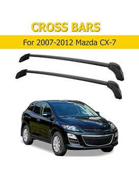 AUXMART Roof Rack Cross Bars Fit for Mazda CX-7 2007 2008 2009 2010 2011 2012, Black Rooftop Luggage Rack Rail Replacement,Aluminum Cargo Carrier Bars