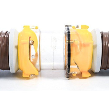 Camco Sewer Hose Adapter - Attaches To Rv Outlet Connection , Extends Connection For Easier Hookup- Transparent Adapter Allows You To View When Tank Is Cleared - 3.5" (39562)