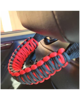 Badass Moto Paracord Headrest Grab Handles for Jeep Wrangler, Gladiator, Tacoma, Rear Jeep Grab Handles Headrest Handle. Passenger Grab Handles SUV Car 2-Pack.