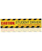 Zento Deals "Caution Student Driver and Screaming Parent Car Magnet Funny New Driver Flexible Magnet 12" X 3" (1 Pack)