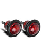 Partsam Pair 3/4" Mini Marker Clearance Light Tail Brake Light 1 Diode Red Light,3 Wires