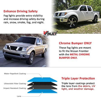 Winjet Compatible with [2005-2016 Nissan Frontier] Driving Fog Lights + Switch + Wiring Kit, Clear Lens (WJ30-0406-09)