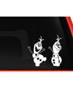 Frozen Inspired Olaf Cartoon Snowman Car Truck SUV Laptop Vinyl Decal Sticker 6 inches White
