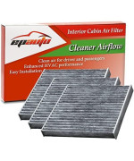3 Pack - EPAuto CP285 (CF10285) Premium Cabin Air Filter includes Activated Carbon