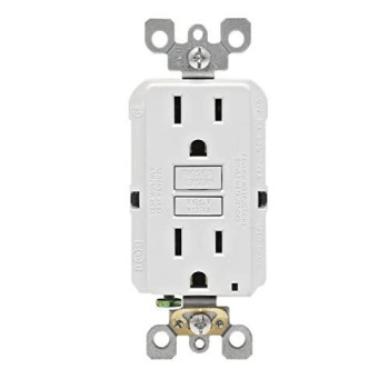 Leviton GFNT1-3W Self-Test SmartlockPro Slim GFCI Non-Tamper-Resistant Receptacle with LED Indicator, 15-Amp, 3-Pack, White