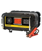 Stanley Bc15Bs Fully Automatic 15 Amp 12V Bench Battery Charger/Maintainer With 40A Engine Start, Alternator Check, Cable Clamps