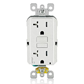 Leviton AGTR2-W SmartlockPro Dual Function AFCI/GFCI Receptacle, 20 Amp/125V, White