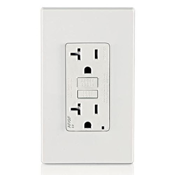 Leviton AGTR2-W SmartlockPro Dual Function AFCI/GFCI Receptacle, 20 Amp/125V, White