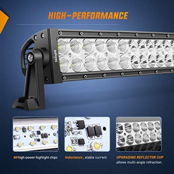 Nilight - 70004C-A LED Light Bar 32 Inch 180W Spot Flood Combo LED Driving Lamp Off Road Lights LED Work Light Boat Jeep Lamp,2 Years Warranty