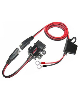 MOTOPOWER MP0609A 3.1Amp Motorcycle USB Charger Kit SAE to USB Adapter Phone GPS Charge On Motorcycle