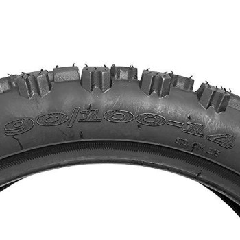 MMG Combo Dirt Bike Tire Size 90/100-14, Includes Inner Tube Size 90/100-14 TR4 Valve Stem