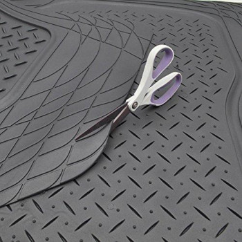BDK Heavy Duty Cargo Liner Floor Mat-All Weather Trunk Protection, Trimmable to Fit & Durable HD Rubber Protection for Car SUV Sedan Auto, Gray (MT785GRAMw1)