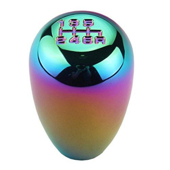 Dewhel JDM Racing Type R Style 6 Speed 6MT Manual Gear Stick Shift Knob Compatible with Honda Civic Accord S2000 Acura Integra (Neo Chrome)