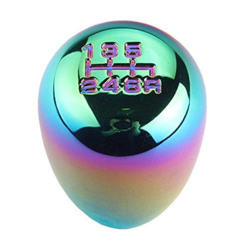 Dewhel JDM Racing Type R Style 6 Speed 6MT Manual Gear Stick Shift Knob Compatible with Honda Civic Accord S2000 Acura Integra (Neo Chrome)