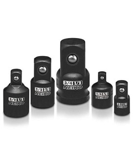 Neiko 30249A Impact Socket Adapter and Reducer Set, Chrome Vanadium Steel | 5-Piece Set for Impact Driver Conversions