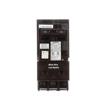 Siemens QF250A Breaker Ground Fault Circuit Interrupter, 50 Amp, 2 Pole, 240 Volt, 10,000 AIC