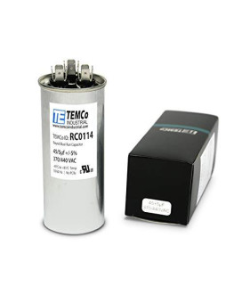 TEMCo 45+5 uf/MFD 370-440 VAC Volts Round Dual Run Capacitor 50/60 Hz AC Electric - Lot -1 (Optional uf/MFD, Voltage and Lot Quantities Available)