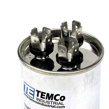 TEMCo 45+5 uf/MFD 370-440 VAC Volts Round Dual Run Capacitor 50/60 Hz AC Electric - Lot -1 (Optional uf/MFD, Voltage and Lot Quantities Available)