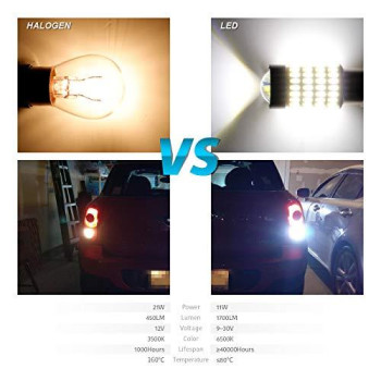 LUYED 2 X 1700 Lumens Extremely Bright 1156 4014 102-EX Chipsets 1156 1141 1003 7506 LED Bulbs Used for Backup Reverse Lights,Xenon White(Brightest LED in Market)