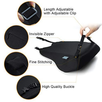 Dreamer Car Lumbar Support Pillow For Car- Memory Foam Car Seat Cushion Back Support- Relieve Driving Fatigue - Black