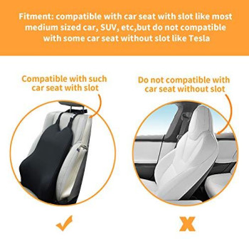 Dreamer Car Lumbar Support Pillow For Car- Memory Foam Car Seat Cushion Back Support- Relieve Driving Fatigue - Black