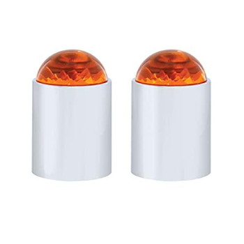 United Pacific 86070 Steel Bumper Guide Kit with Dome Lens Top - Amber Lens, 2 Pack
