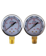 Low and High Pressure Gauges for Oxygen Regulator - 2 inches (PAIR)