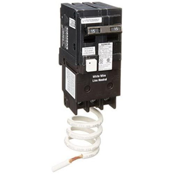 Siemens QF215A Ground Fault Circuit Interrupter, 15 Amp, 2 Pole, 120V, 10,000 Aic,