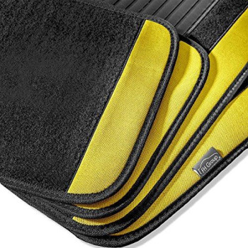 FH Group F14407YELLOW Premium Full Set Carpet Floor Mat (Sedan and SUV with Driver Heel Pad Yellow)