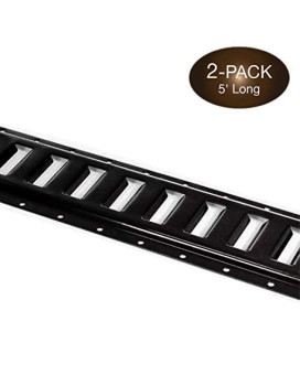 Two 5 E Track Tie-Down Rail, Powder-Coated Steel ETrack TieDowns | 5 Horizontal E-Tracks, Pack of 2 Bolt-On Tie Down Rails for Cargo on Pickups, Trucks, Trailers, Vans
