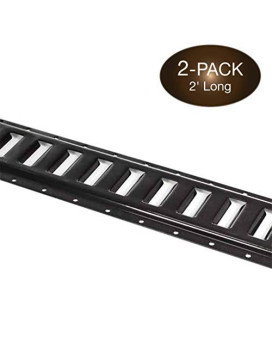 Two 2 E Track Tie-Down Rail, Powder-Coated Steel ETrack TieDowns | 2 Horizontal E-Tracks, Pack of 2 Bolt-On Tie Down Rails for Cargo on Pickups, Trucks, Trailers, Vans