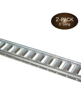 Two 5-ft E-Track Tie-Down Rail, Hot-Dipped Galvanized Steel E-Track Tie-Downs | 5 Horizontal E-Tracks, Pack of 2 Bolt-On Tie-Down Rails for Cargo on Pickups, Trucks, Trailers, Vans