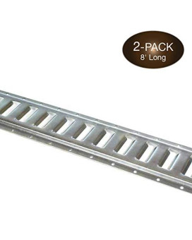 Two 8-ft E Track Tie-Down Rails | Hot-Dipped Galvanized Steel, ETrack Rail with Horizontal Slots, E-Tracks Tie Downs Trailer Accessories for Cargo on Truck, Flatbed, Trailers