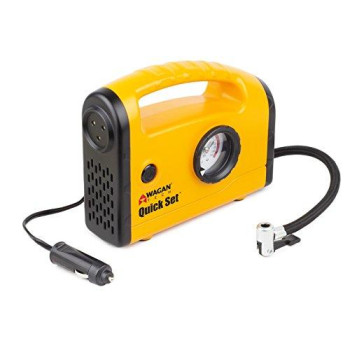 Wagan Tech 7301 Quick Set Inflator Compressor with Auto Shutoff, yellow