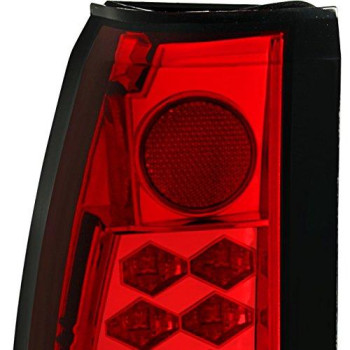 For 88-98 Chevy C/K Series Pickup Truck GMC Sierra Rear Red Clear LED Tail Lights Brake Lamps Pair