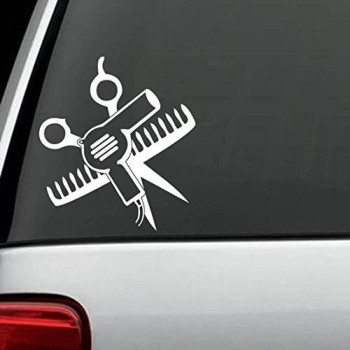 Hair Dryer Scissors Comb Salon Decal Sticker F1022