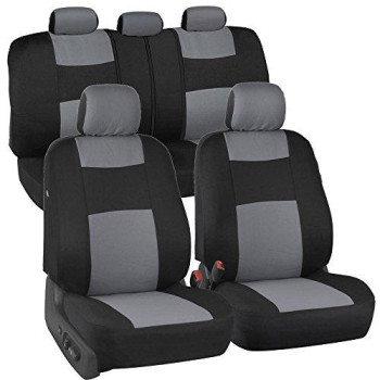 BDK PolyPro Car Seat Covers Full Set in Gray on Black 