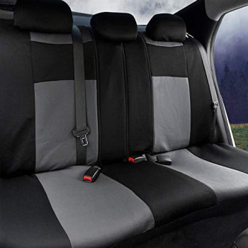 BDK PolyPro Car Seat Covers Full Set in Gray on Black 