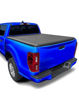 Tyger Auto T1 Soft Roll Up Truck Bed Tonneau Cover Compatible with 1982-2013 Compatible withd Ranger; 1994-2010 Mazda B-Series Pickup | Styleside 6 Bed (72") | TG-BC1F9025 , Black