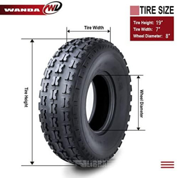 2 New WANDA Sport ATV Tires 19x7-8 4PR - 10035