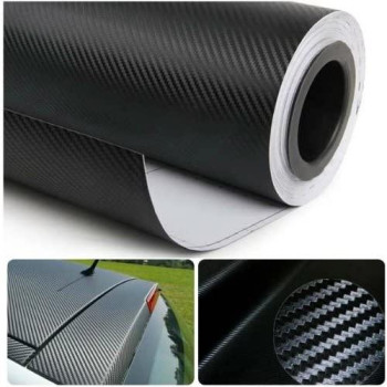 DIYAH 3D Black Carbon Fiber Film Twill Weave Vinyl Sheet Roll Wrap DIY Decals (120" X 60" / 10FT X 5FT)