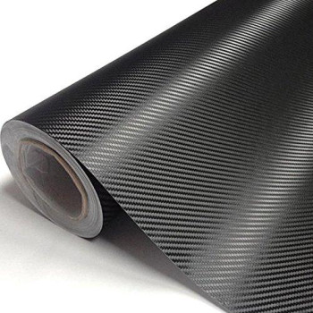 DIYAH 3D Black Carbon Fiber Film Twill Weave Vinyl Sheet Roll Wrap DIY Decals (120" X 60" / 10FT X 5FT)