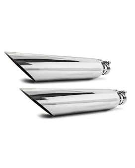 PAIR OF TWO STAINLESS STEEL UNIVERSAL EXHAUST TIPS 4"
