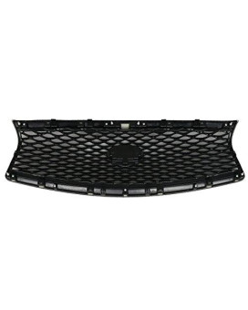 IKON MOTORSPORTS, Grille Compatible With 2014-2017 Infiniti Q50, Eau Rouge ER Style ABS Matte Black Front Bumper Grill Hood Mesh, 2016