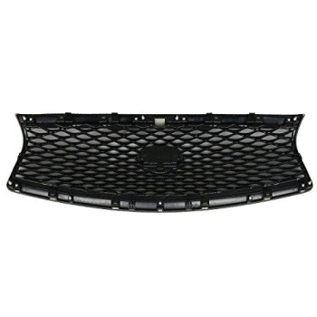 IKON MOTORSPORTS, Grille Compatible With 2014-2017 Infiniti Q50, Eau Rouge ER Style ABS Matte Black Front Bumper Grill Hood Mesh, 2016